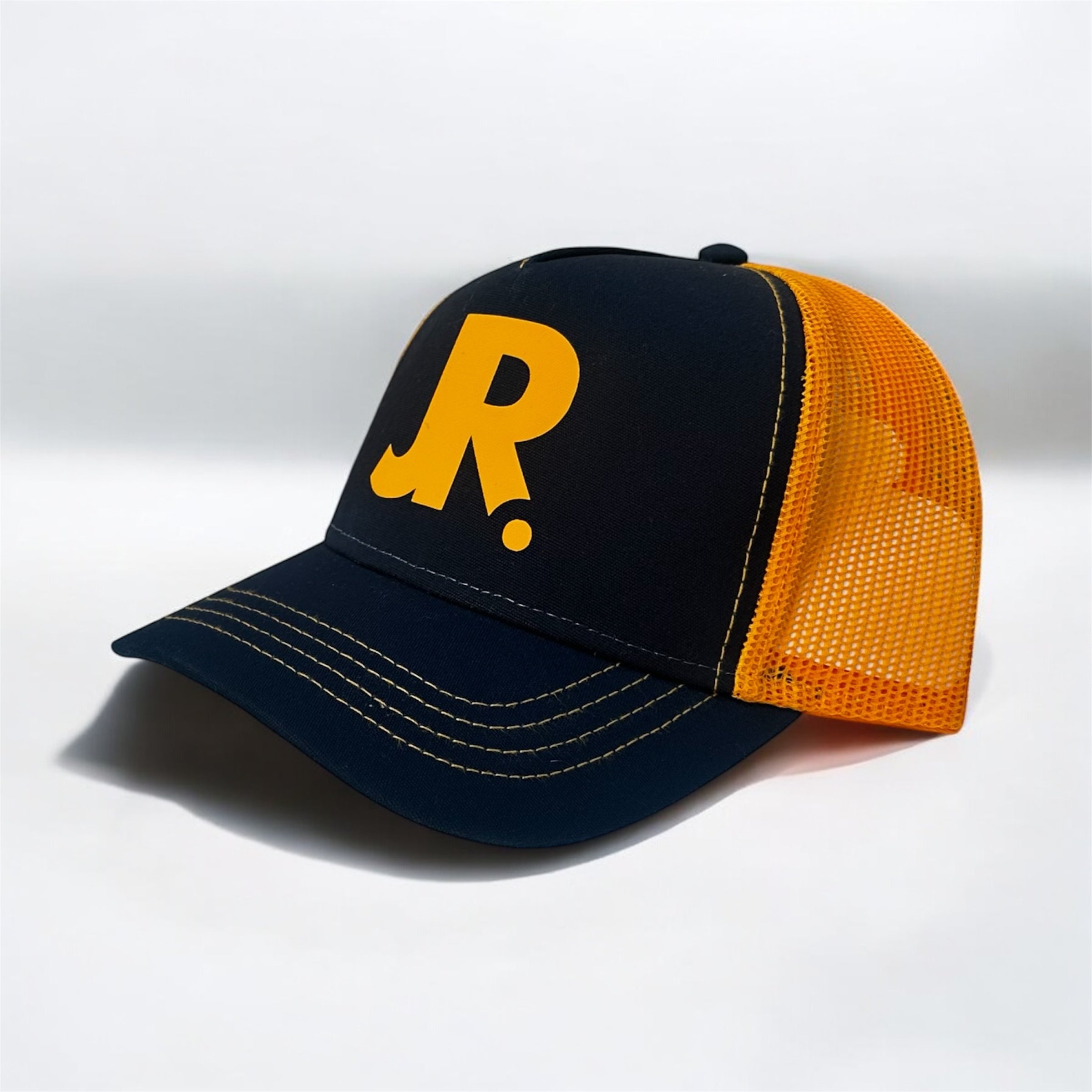 JR. Trucker Cap | Navy & Orange