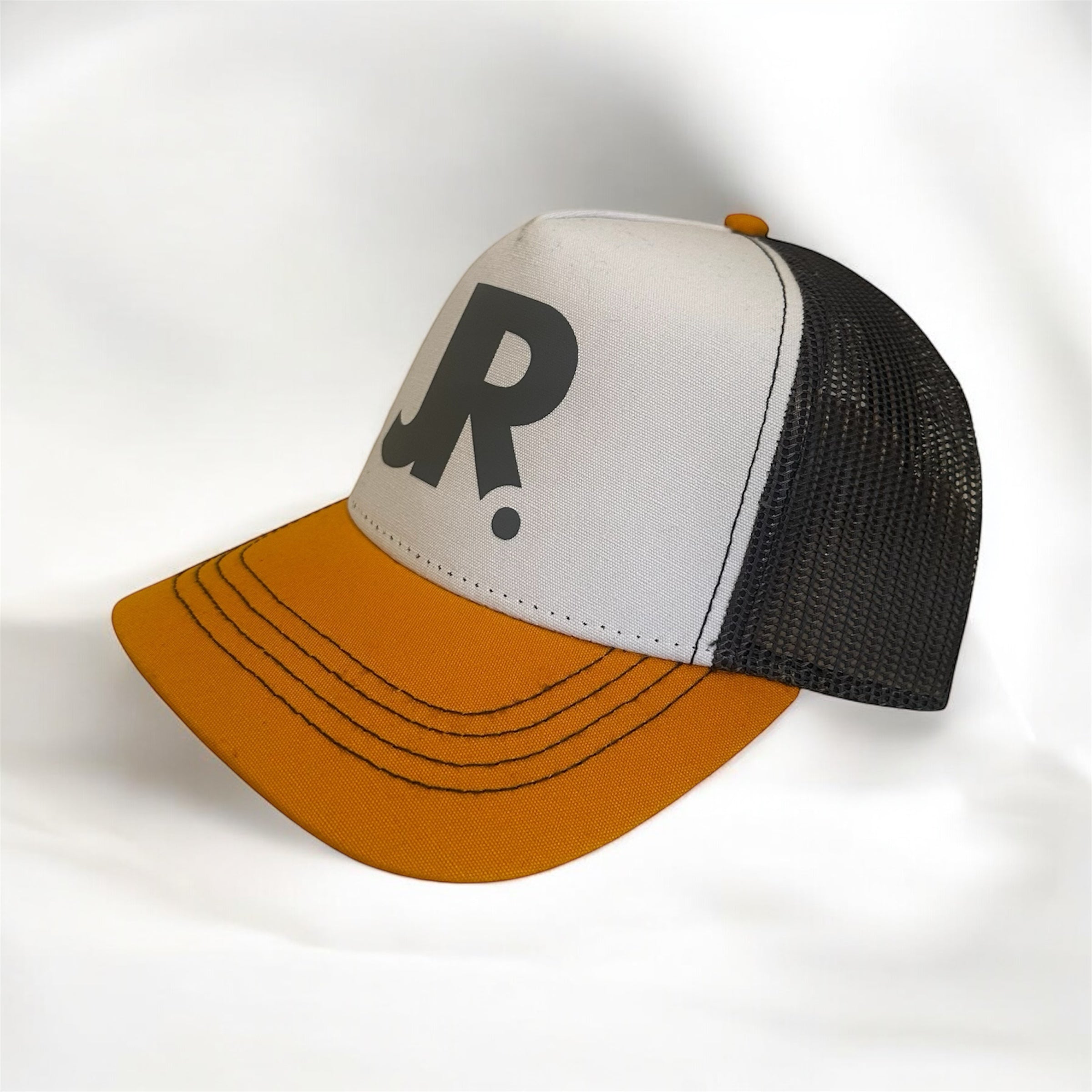 JR. Trucker Cap | White, Mustard & Grey