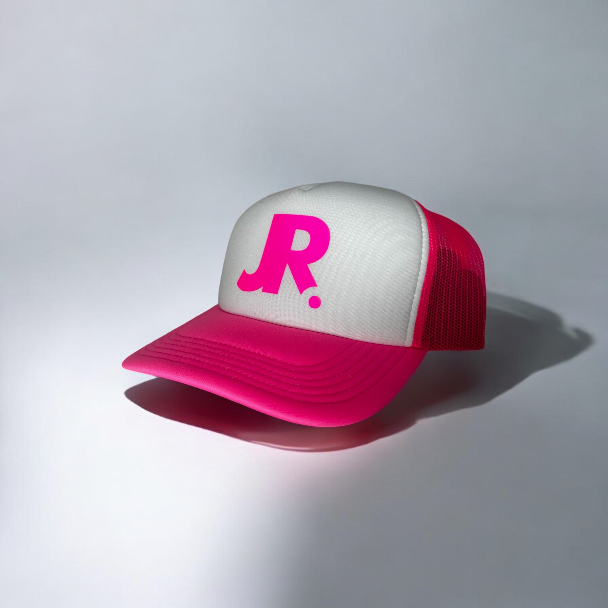 JR. Trucker Cap | White & Neon Pink
