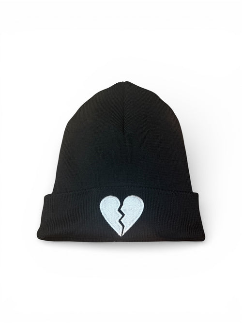 Broken Heart Beanie – Black & White